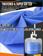 Premium Absorbent Car Drying Chamois Cloth Shammy Towel, 26' x17'' Large, Reusable for Vehicle, Bathroom, Dust Remove, No Spots/Streak/Scratch, Blue