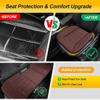 3-Piece Car Seat Cushion Set, 1.2inch Memory Foam Comfort, 2 Front Automotive Seat Cushions + Rear Bench Cushion, Non-Slip Bottom, Fits Sedan SUV Truck Van, Car & Office Chair, Brown
