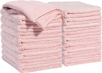 Microfiber Cleaning Cloths, 11.8" x 11.8" Pink Reusable Kitchen Towels, Lint-Free Cleaning Rags, Super Absorbent Cleaning Cloths for Kitchen, Car, and Household Cleaning, 18 Packs