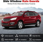 Traverse Rain Guards - Window Visors for Chevrolet Chevy Traverse 2009-2017, Outside-Mount Tape-On Side Window Wind Deflectors for Traverse Accessories, Vent Visors Shades Rainproof Black 4PCS