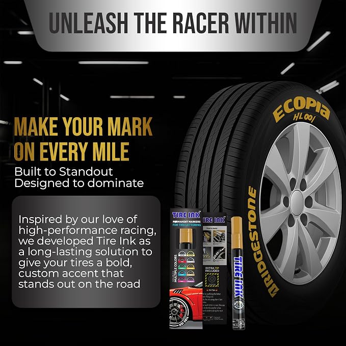 Paint Pen Gold - Waterproof Permanent Paint pens for Car Wheels Lettering | Car Wash Safe and Durable | Made in Japan (Pack of 1)