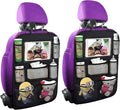 Backseat Car Organizer Mats Back Seat Organizers and Storage Bag with Touch Screen Tablet Holder for Kids Toddlers Seats, Travel Accessories, Road Trip Essentials (2PCS)