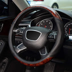 16 inch Wood Grain Steering Wheel Cover, Compatible for F150 F250 F350 Ram 4Runner Tacoma Tundra Range Rover