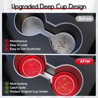 Car Cup Coaster Universal Non-Slip Cup Holders Bling Crystal Rhinestone Car Interior Accessories 4 Pack Red