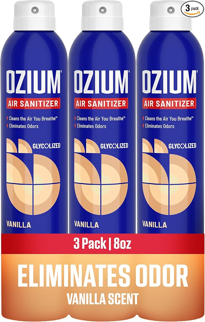 A807035-3 8 Oz. Air Sanitizer & Odor Eliminator for Homes, Cars, Offices and More, Vanilla Scent - 3 Pack
