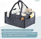 Mr. Pen- Baby Diaper Caddy Organizer, Charcoal Gray | Nursery Storage Bin and Car Organizer for Diapers and Baby Wipes