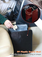 3 Gallons Open-Top Car Trash Can, Large Capacity Hanging Leakproof Car Trash Bag with Water-proof PEVA Liner, Stand Trash Bag for Cars Foldable Storage Bag for Cars SUV Truck RV Black