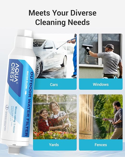 Inline Water Filter, Dedicated for Car Washing, Window & Yard Cleaning, Effectively Reduce Hard Water Spots, Soften Water, Upgraded Formula, Pack of 2