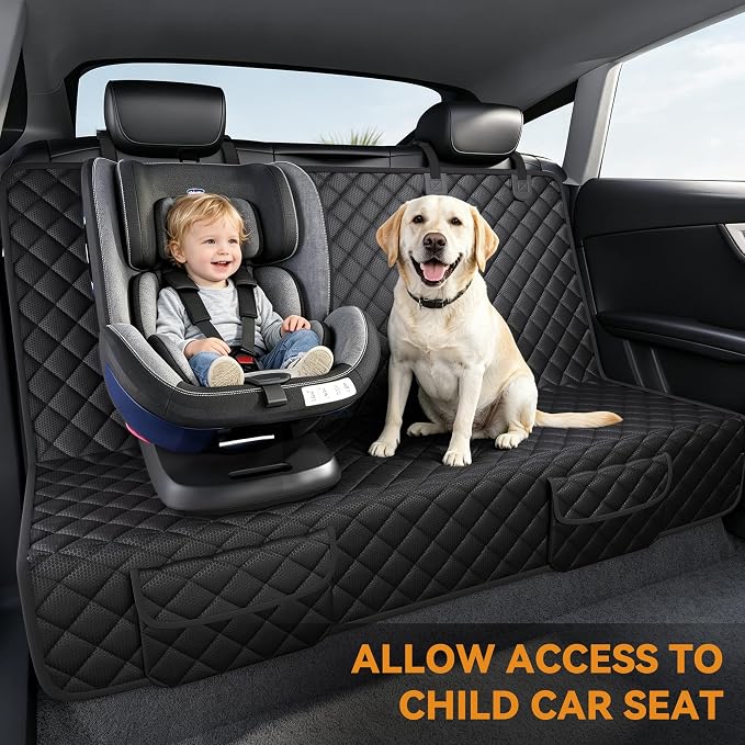 Back Seat Cover for SUV - Waterproof Non-Slip Dog Seat Cover for Toyota Tacoma/Jeep Grand Cherokee/Ford Explorer/Ranger/Chevrolet Colorado, Durable Scratch-Proof Bench Seat Cover for Dog
