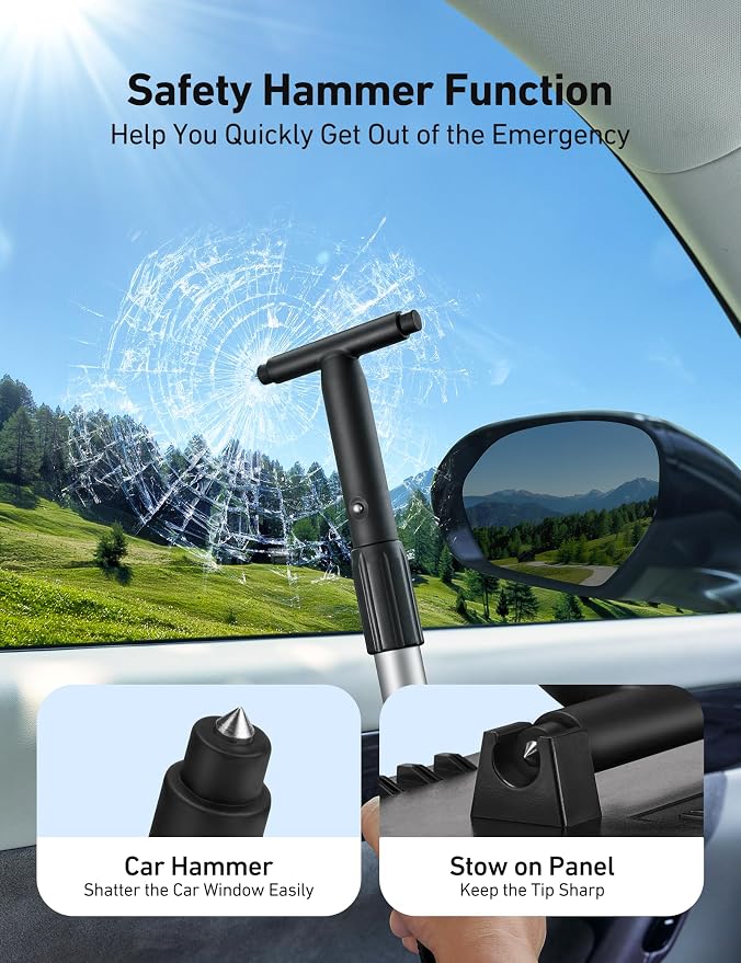 Windshield Cleaner, Microfiber Window Cleaner with 4 Reusable Washable Large Sponge Pads, Extendable 180° Rotating Handle, Fits Cars & SUVs, Includes Spray Bottle, Green