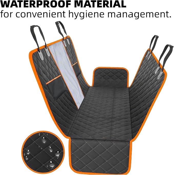 Smouatou Dog Car Seat Cover for Back Seat, Sturdy Backseat Extender for Dogs,New Scratch Resistant, Anti Slip Portable Dog Hammock,Suitable for Cars and SUVs,Car Travel Pet Bed,Hard Bottom (L)