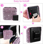 Car Trash Can with Lid, Mini Auto Dustbin Garbage Can, Car Accessories for Interior, Vehicle Can Garbage Bin with 30pcs Trash Bags, Multipurpose Organizers for Home, Office, Cars, SUV, Truck