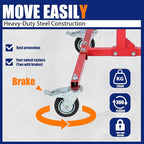 Adjustable Car Door Installer and Remover Jack Lift Hoist w/Swivel | Castors & Straps Hoist Jack Stand Dolly Heavy Duty Auto Body Car Door Floor Jack Stand Steel Red