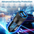 [Apple MFi Certified] iPhone Fast Car Charger, 2Pack 4.8A Dual USB Car Power Cigarette Lighter USB Car Carplay Charger with Lightning Braided Cable for iPhone 14 13 12 11 Pro XS XR X 8 iPad