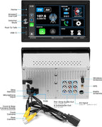 BV9358B Car Stereo – Wireless CarPlay Android Auto, Double Din, 7 Inch Touchscreen, Bluetooth, NO CD DVD Player, AM/FM Radio Receiver, A/V Input, USB