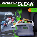 Auto Car Trash Can - Leakproof, Hanging Garbage Bin with 20 Trash Bags and Pink Adjustable Strap - Truck & Car Accessories for Men and Women - Grey with No Lid