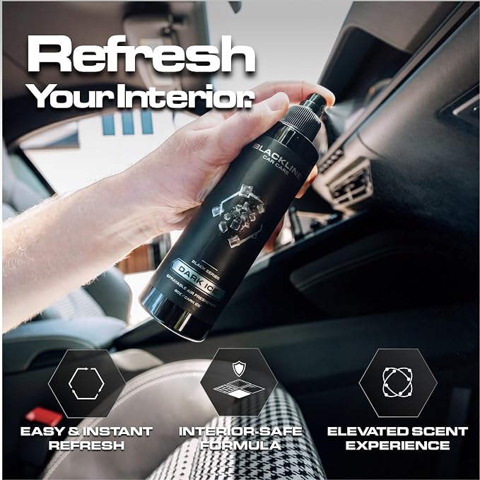Dark Ice Car Air Freshener Spray, Premium Odor Eliminator for Cars, Trucks, RVs, SUV, or Home Use - 8 fl OZ - Air Freshener - Dark Ice Spray