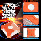 Emergency Lights for Vehicles 3-Pack | LED Road Flares | Flares Emergency Road | LED Emergency Flares Include Batteries, Case, Whistle and are Stronger, Brighter & Better than round LED Flares