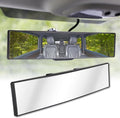 Rear View Mirror, Universal 11.4 Inch Interior Clip On Panoramic Convex Mirrors for Car Accessories, HD Anti Glare Wide Angle and Reduce Blind Spot, Extended Rear View Mirror for Cars, SUVs, Trucks