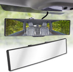 Rear View Mirror, Universal 11.4 Inch Interior Clip On Panoramic Convex Mirrors for Car Accessories, HD Anti Glare Wide Angle and Reduce Blind Spot, Extended Rear View Mirror for Cars, SUVs, Trucks