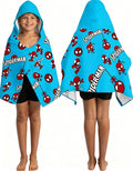 Spide Printed Soft Cotton Terry Hooded Towel Wrap, Absorbent Wearable Towel for Bath Pool Beach Lounging, 28 in x 55 in