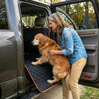 Truck Seat Cover for Dogs with Flip-Up Rear Seats 100% Waterproof Heavy Duty Pet Floor Hammock with Mesh Visual Window Senior Dog Friendly & Nonslip Fits Ford F150,F250 RAM 1500,Silverado