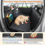 2026 Upgraded Back Seat Extender for Dogs - Large Hard Bottom Dog Car Seat Cover Holds 550lbs, Waterproof Dog Hammock Pet Bed with High-Density Foam Non-Slip Backseat Protector