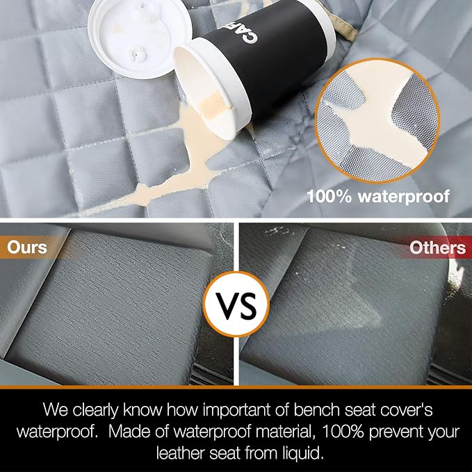 Truck Seat Cover for Dogs Waterproof Truck Back Seat Protector for Kids Without Smell Heavy Duty and Nonslip Pet Bench Seat Cover for Trucks Ford F150/F250/Chevrolet Silverado/GMC/Ram 1500/2500
