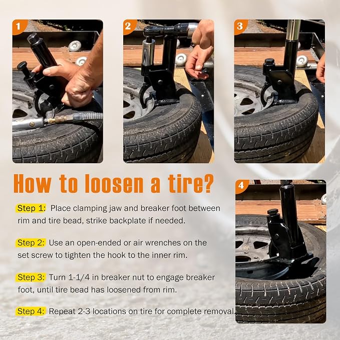 Manual Tire Bead Breaker with Rubber Pad, 38"-42" Tires Changer Tool, Heavy-Duty Tire Repair Tool for ATV, Golf Cart, Trucks, Bus, Motorcycles, Tractors and More Cars