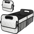 Trunk Organziers and Storage with Reinforced Handles,Car Accessories for Women/Men 50L Waterproof Polyester Trunk Organzier for Car/SUV/Minivan/Truck(Medium, Beige)