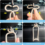 Car Seat Back Organizer Hooks 2 Pack with Anti-Drop Loop - Beige Leather/2S | Space Saving Car Headrest Hangers for Women Men, Universal Car Bag Holder for SUV Truck for Front and Back Seat Storage