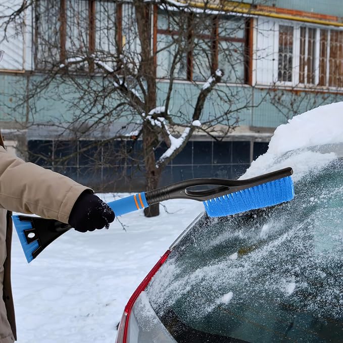 Snow Brush and Ice Scrapers for Car Windshield Detachable Window Snow Scrapers and Brush with Ergonomic Foam Grip Ice Removal Tool for Cars, Trucks, Suvs(Blue)