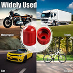 100PCS Tire Valve Stem Caps, Corrosion Resistant, with O Rubber Ring, Airtight Seal Heavy Duty Dustproof Tire Valve Stem Covers for Cars, SUV, Trucks, Bikes, Motorcycles, Bicycles(Red)