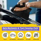 Microfiber Cleaning Cloth, 100 Pack Black Cleaning Rags Microfiber Towel Bulk Absorbent Lint-Free Wash Cloths, All-Purpose Towels for Cars, Shop, Automotive, Garage, Home & Kitchen