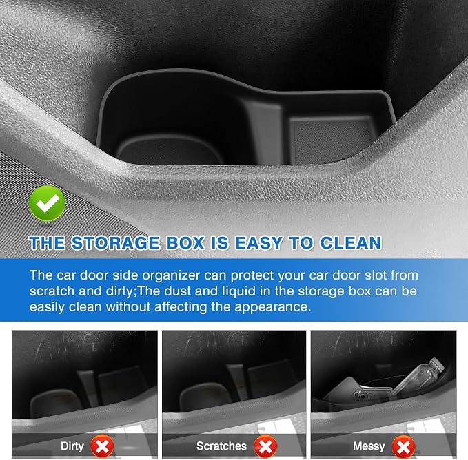 4PCS Car Door Tray Organizer for Honda CRV CR-V Accessories 2023 2024 2025 2026 Car Front and Rear Door Slot Pocket Tray Organizer CRV Door Side Storage Box TPE Material Black