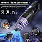 Car Cleaning Kit, Car Vacuum Interior Detailing Cleaner Kit with High Power Handheld Vacuum, Brush Set, Windshield Tool, Duster, Towels, Complete Car Care Tools for Women (Black)