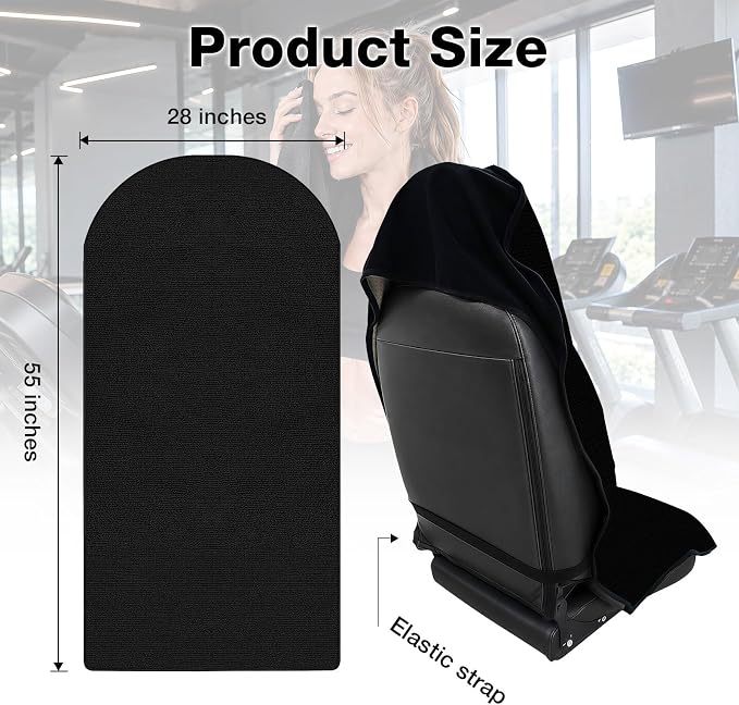 Car Seat Cover Towel, Universal Fit Non Slip Soft Ultra Absorbent Waterproof Quick Drying Sweat Protector, for Gym Workout, Swimming, Beach, Sports, Pet Travel (Black)