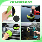 27PCS Car Detailing Kit Auto Cleaning Tools Wash Set with Storage Carry Bag Home Use for Interior Exterior Deep Clean Polish Car Care Windshield Dashboard Seat Air Vents Wheels Tires, Green