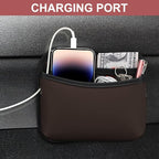 Universal Car Side Pocket Organizer, PU Leather Car Pocket Pouch for Car Seat, Door, Window, Console, Cards Trash Cell Phone Sunglasses Holder for Car, Brown