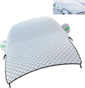 Car Half Car Cover Sunshade, Windshield Hood Front Window All-Season Protection Waterproof Dustproof Frostproof Car Cloth, Outdoor Foldable Protective Cover, Universal for Cars (Silver)