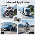 4 Pack Handmade Crystal Rhinestone Tire Valve Stem Caps, Universal for Cars, Trucks and Motorcycles - Glossy Black