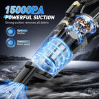 Handheld Vacuum Cordless, 15000PA Powerful Suction Rechargeable Vacuum,Portable Car Vacuum with LED Light and Multi Accessories, Hand Held Vacuum Cleaner for Home, Office, Pet Hair and Car