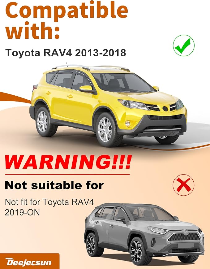 in-Channel Window Rain Guards Fit for Toyota RAV4 2013-2018 Extra Durable Rain Guards Window Deflectors RAV 4 Visors Vent Visors Vent Shades Car Accessories - 4 pcs