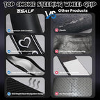 Ventilated Heart-Shaped Steering Wheel Cover with Anti-Slip Leather Grip. Compatible with Ford, Toyota, Honda, Nissan, and Chevrolet Vehicles for 14.5-15.2 inch Round Steering Wheels.