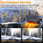 Car Heater - Portable Heaters for Vehicle, 12V 200W Plug in Cigarette Lighter Heaters, Windshield Defroster Window Demister, Auto Defogger With 360°Heating and Cooling for All 12 Volt Vehicles
