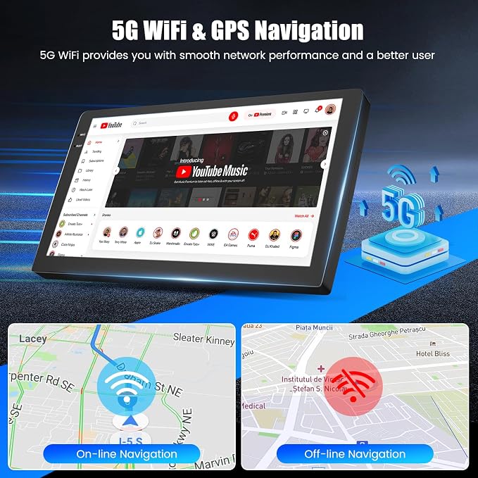 4+128G Android 15 Car Stereo for Kia Soul 2014-2017 (Manual A/C), 9” Touchscreen Radio with CarPlay, Android Auto, Bluetooth, GPS Navigation, WiFi, DSP, FM, RDS + AHD Backup Camera
