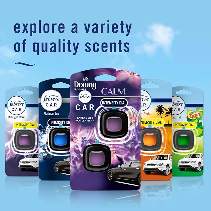 Car Vent Clip, Downy Calm Scent, 0.07 oz (Pack of 4)