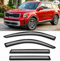 2020-2025 Tape-on Rain Guards for Kia Telluride Side Window Deflector Visors LX S EX SX X-Line X-pro Prestige Durable Tinted Vent Shade 2021 2022 2023 2024
