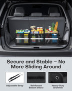 Trunk Organizer for SUV – Car Storage Box with Reflective Strips, Collapsible Car Organizer with Large Capacity, Essential Car Accessories for Truck, Van & Sedan, Black, 33.1" x 13.0" x 12.0"