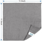 Grey Cleaning Rags 5 Pack, Highly Absorbent Microfiber Cleaning Cloth for Kitchen, Lint Free, Scratch-Free, Reusable Microfiber Towels for House, Window and Glass, Cars, 11.5 X11.5 inch